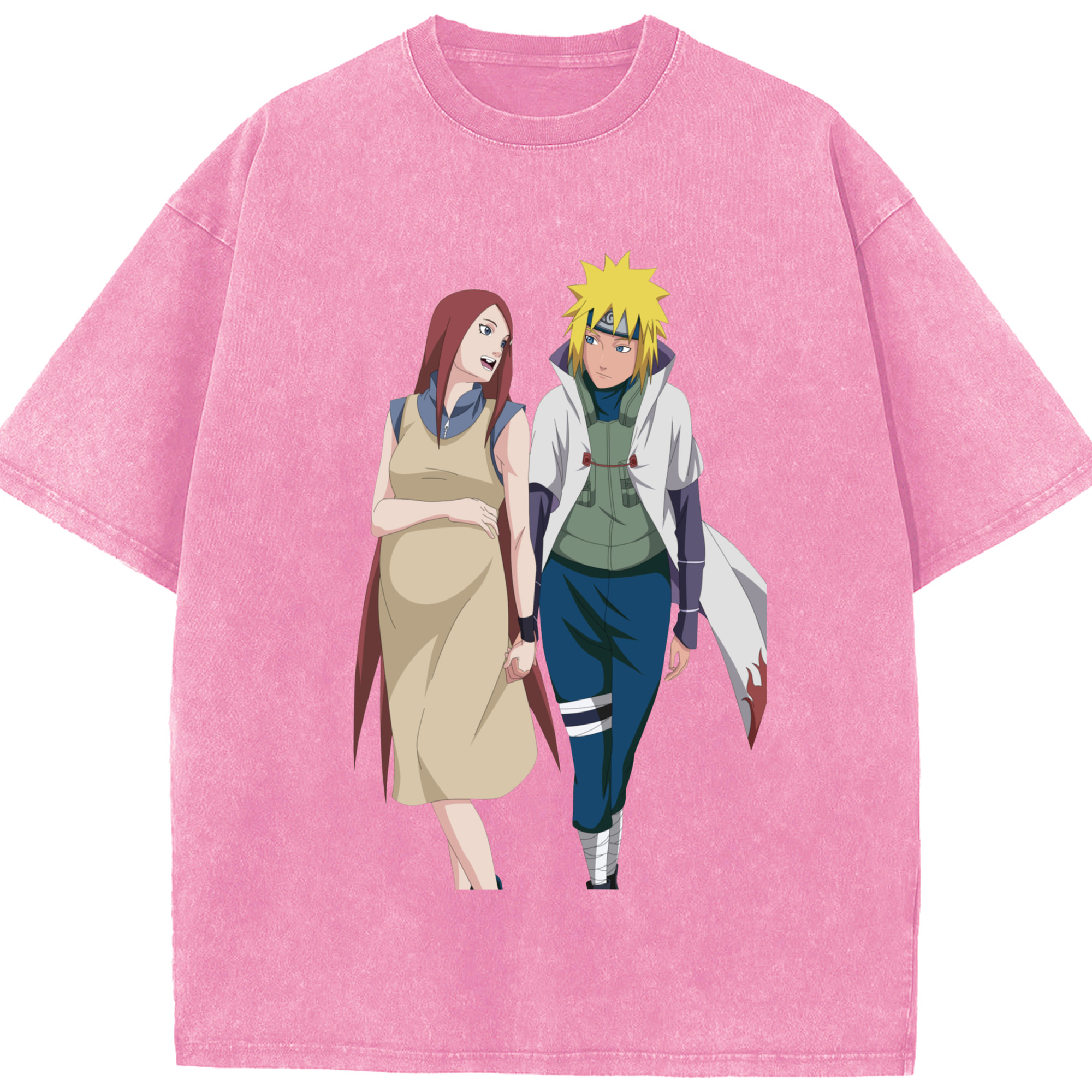 （画像用） NARUTO -ナルト- 波風 ミナト Namikaze Minato 綿100% ヴィンテージ風 半袖Tシャツ（フロントプリント）